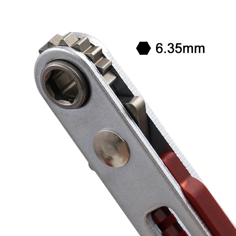 Mini Ratchet Wrench Set with Hex and Torx Bits | 1/4 Square Drive Socket Tool