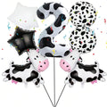 7pcs Cow Print Number Balloon Set | Farm Animal Birthday Party Decoration