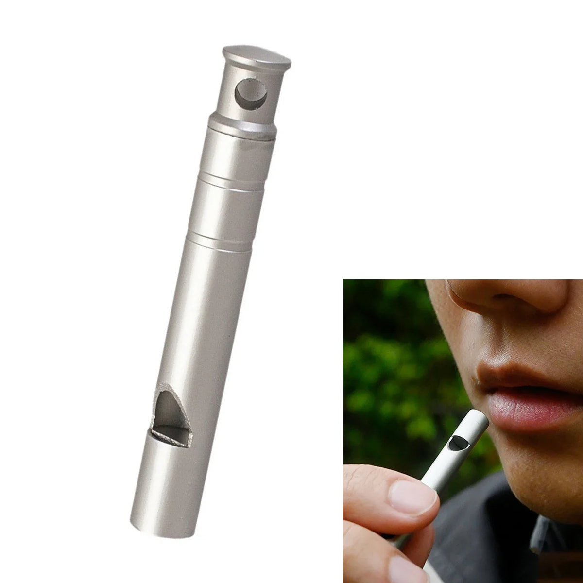 Ultralight Titanium Emergency Whistle with Cord | Outdoor Survival Gear