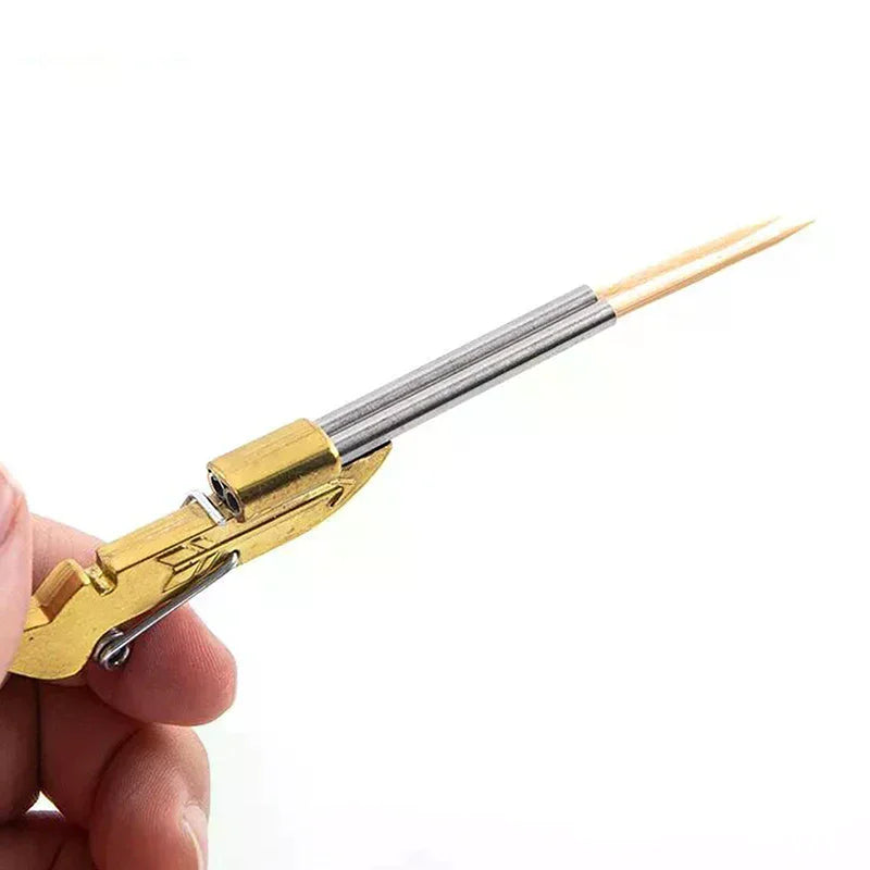 Mini Toothpick Gun | Metal Toy Shooting Game for Stress Relief