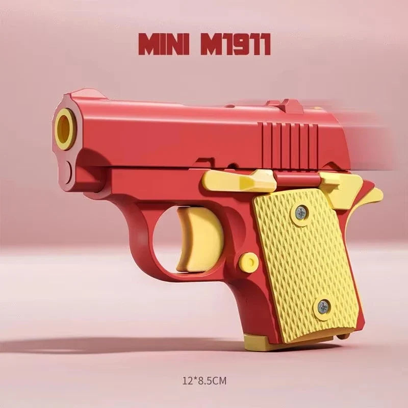 3D Printed Gravity Fidget Stress Relief Mini Pistol Toy | Manual Burst Decompression Toy for Adults and Kids