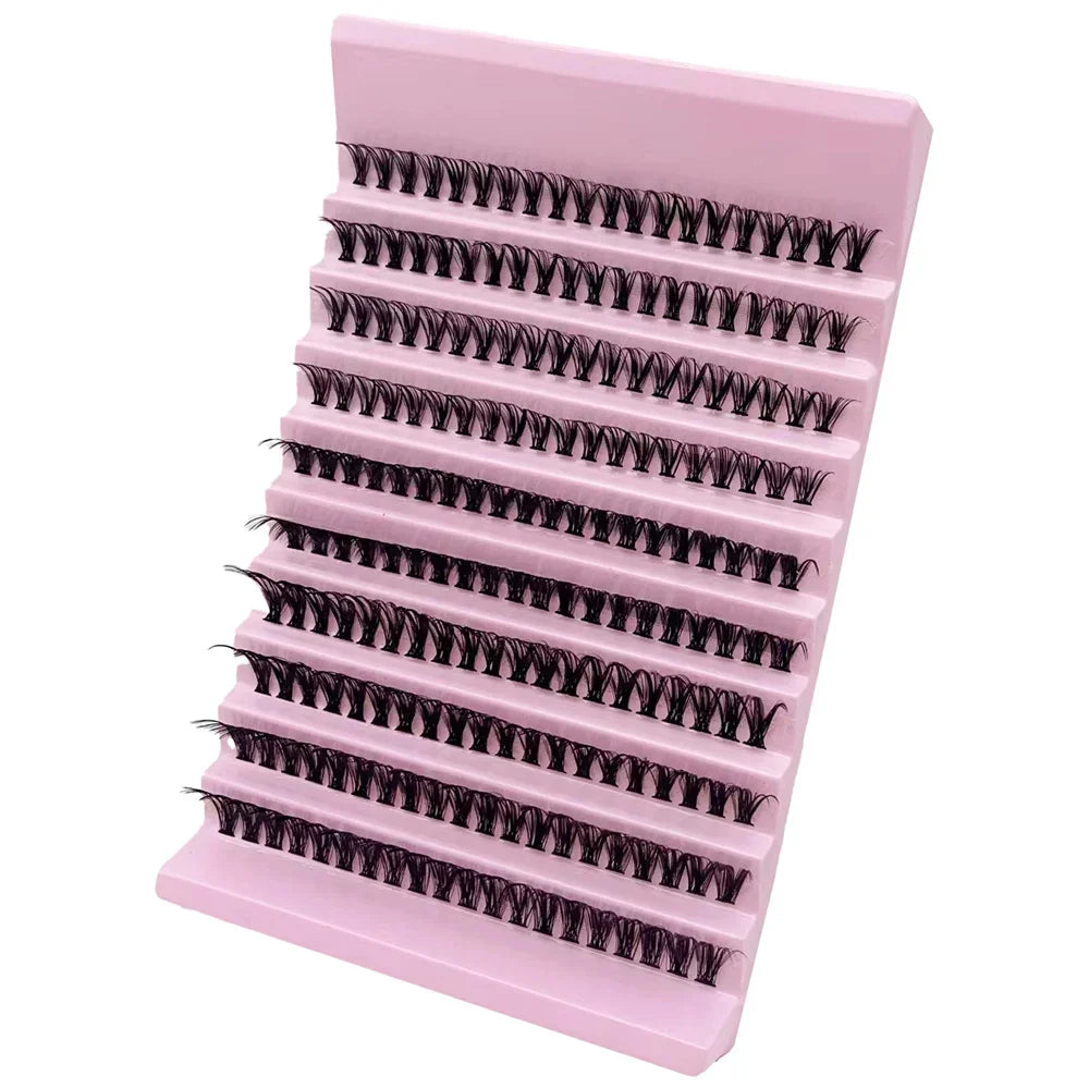 Mixed 8-16mm Long Volume Lash Clusters 200 Pieces Natural Individual DIY Eyelash Extensions Salon Quality Fake Lashes