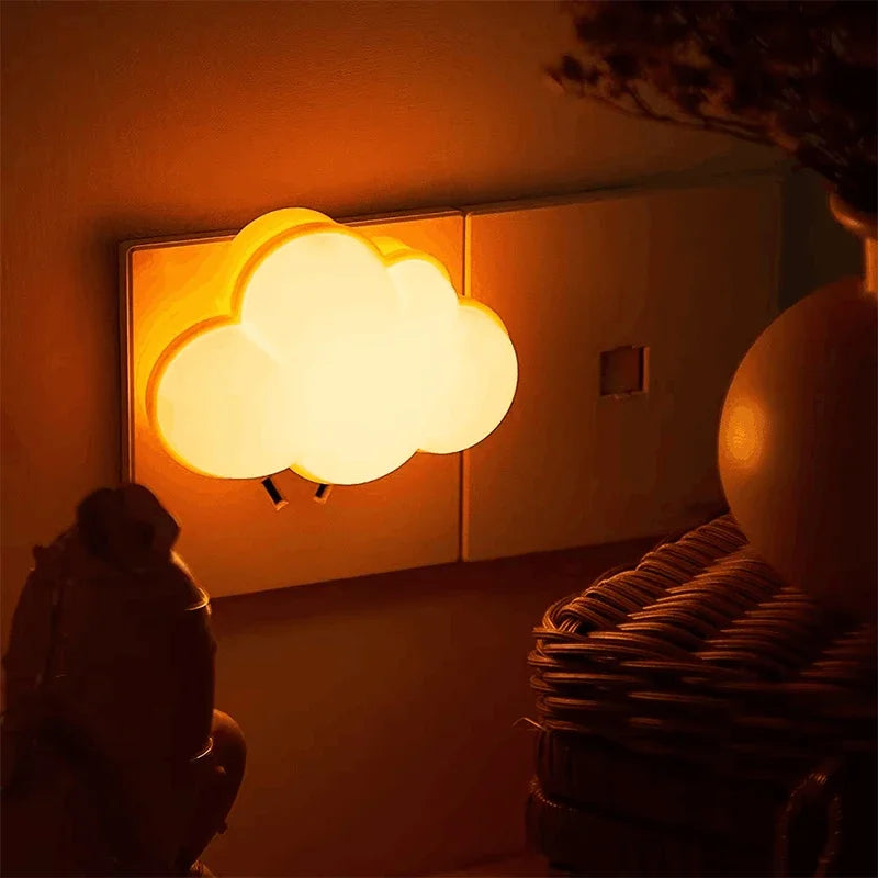 LED Cloud Night Light with Motion Sensor | Smart Plug-in Night Lamp for Kids Bedroom