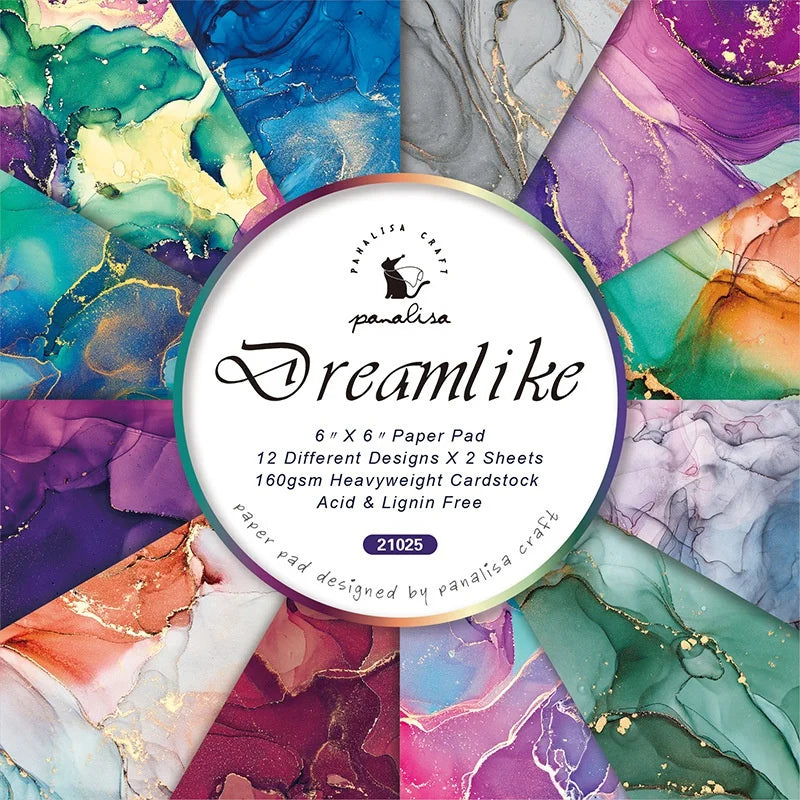 Dreamy Cardstock Paper Pad | 24 Sheets Single-Sided Decorative Craft Paper for DIY Projects