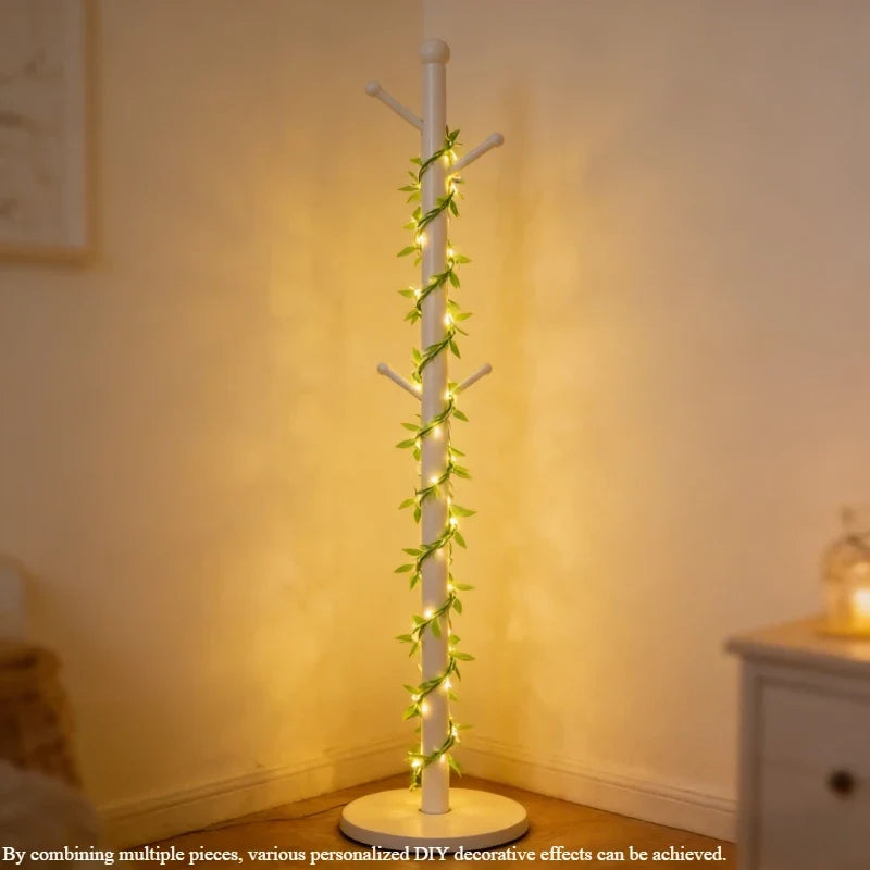 Willow Leaf Curtain String Lights | Battery Powered Decorative Fairy Lights