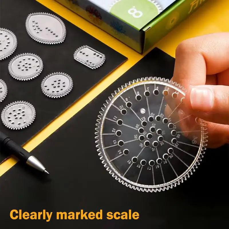 22pcs Drawing Toys Set | Geometric Ruler Mathematical Roulette Art Tool