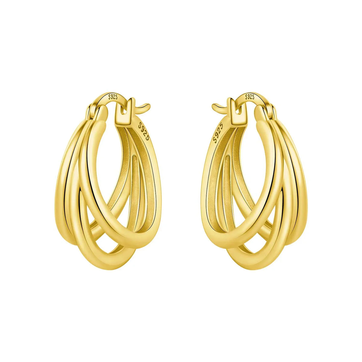 925 Sterling Silver Multi-Layer Hoop Earrings | Trendy Fine Jewelry Gift for Women