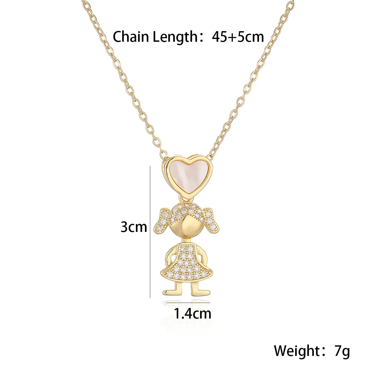Luxury Gold-Plated Heart-Shaped Pendant Necklace for Boys And Girls Korean Trend Niche Anti Allergy Jewelry Gift