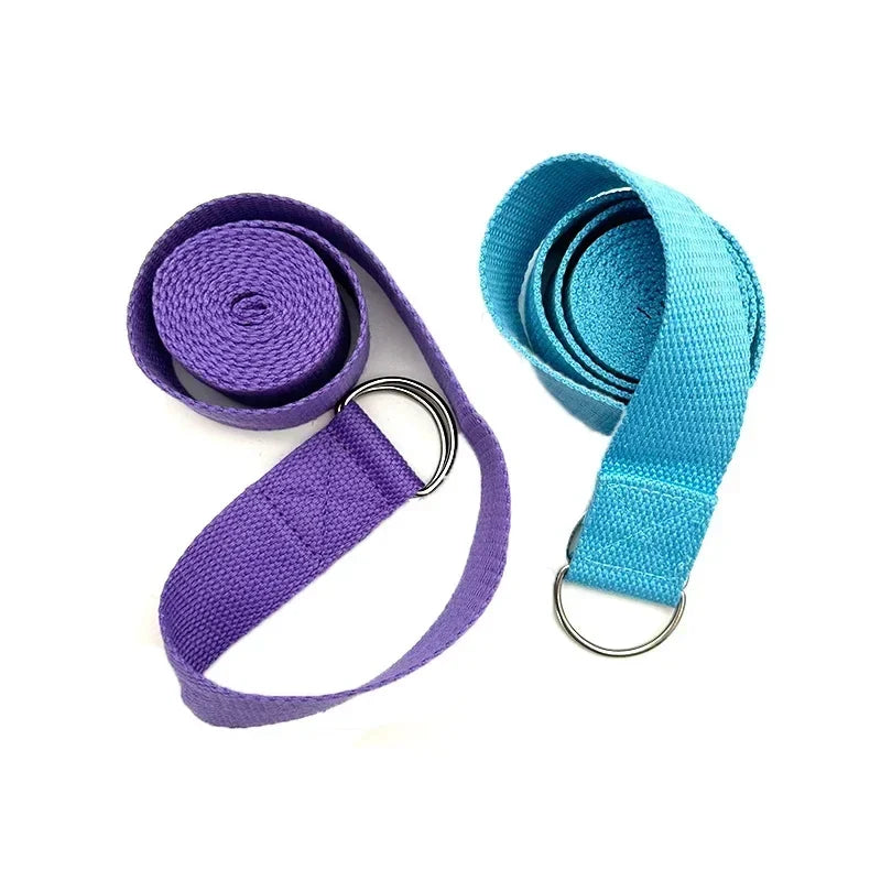 1.8m Cotton Yoga Strap with D-Ring Buckle | Adjustable Stretching Aid for Flexibility