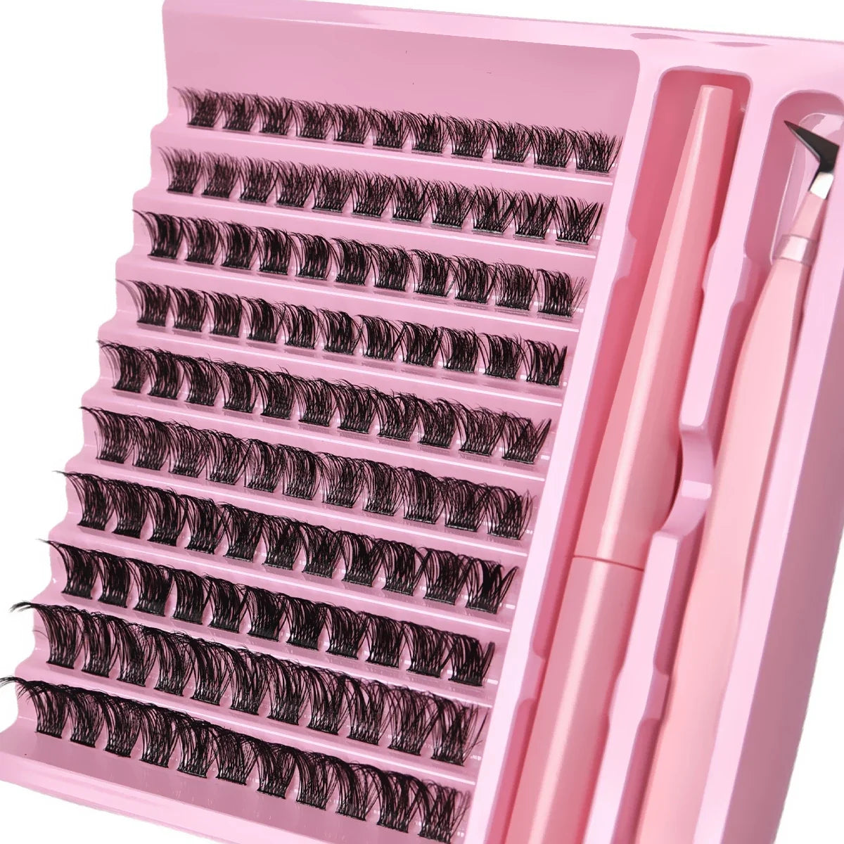 DIY Lash Clusters Extension Kit 110 Clusters Bond Individual Lashes Kit Cluster Lashes Wispy D Curling False Eyelash Clusters