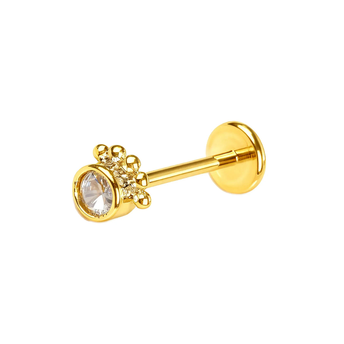 Stainless Steel Ear Studs - Micro Paved Zirconia Cartilage Earrings, Delicate Minimalist Piercing Jewelry for Women