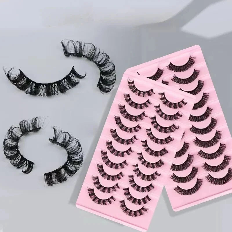 10Pairs 3D Mink Lashes Russian Strip Lash Dramatic False Eyelashes Faux Cils Makeup Fake Eyelash Extension Maquiagem