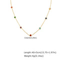 Dainty Colorful CZ Station Choker Necklace, Womne's Gold Plated Stainless Steel Chain Tarnish Free Stackable Jewelry Waterproof