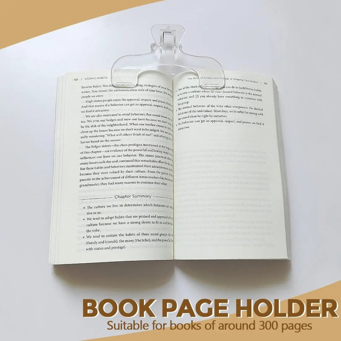 2pcs Transparent Book Page Holder for Reading, Book Opener Holder Convenient for Reading Teaching and Fixing Music Book