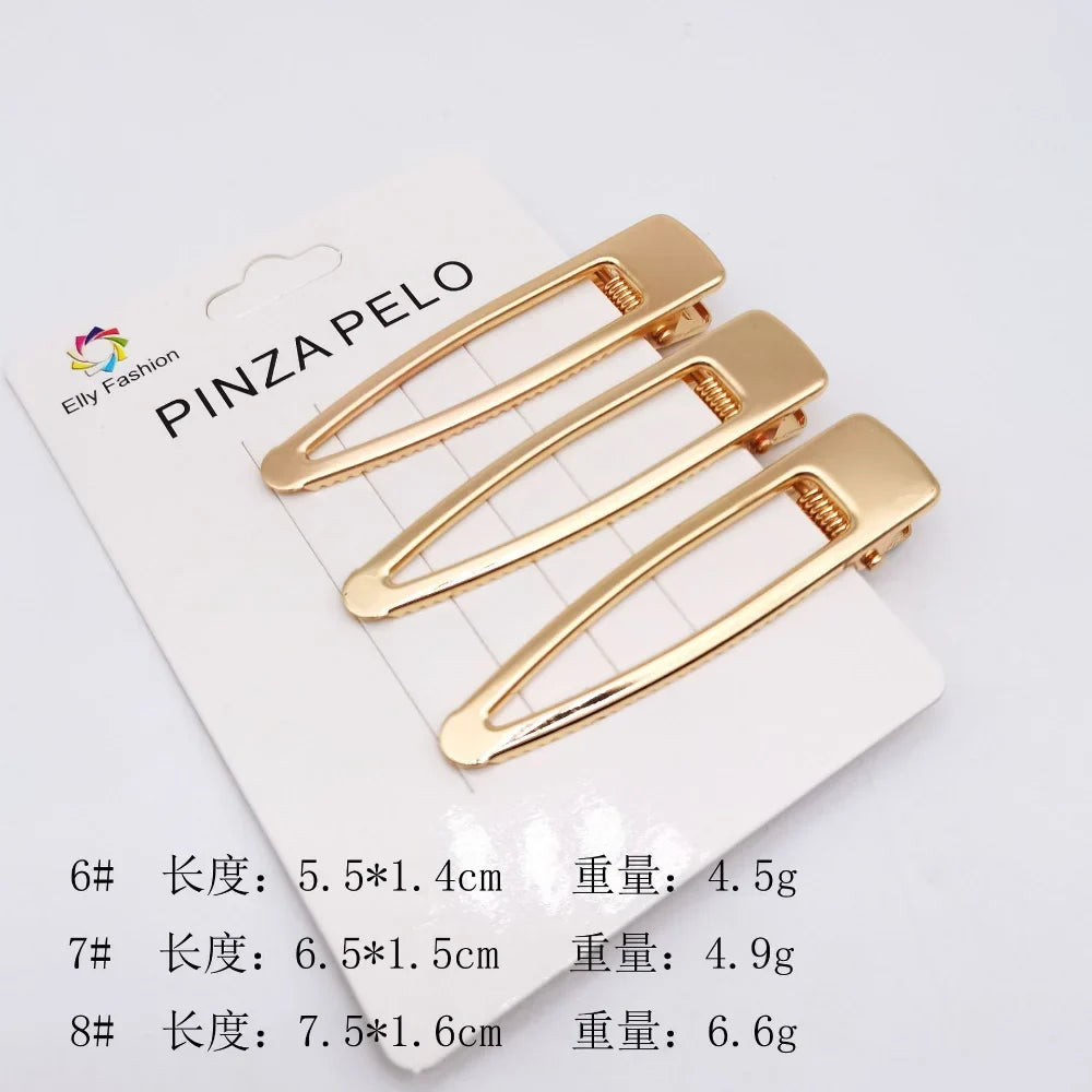 3pcs/set Elegant Hair Clips Crab Hollowing Out Hairpin Metal Geometric Hair Claw Barrette Women Girls Korean Hair Styling Tools