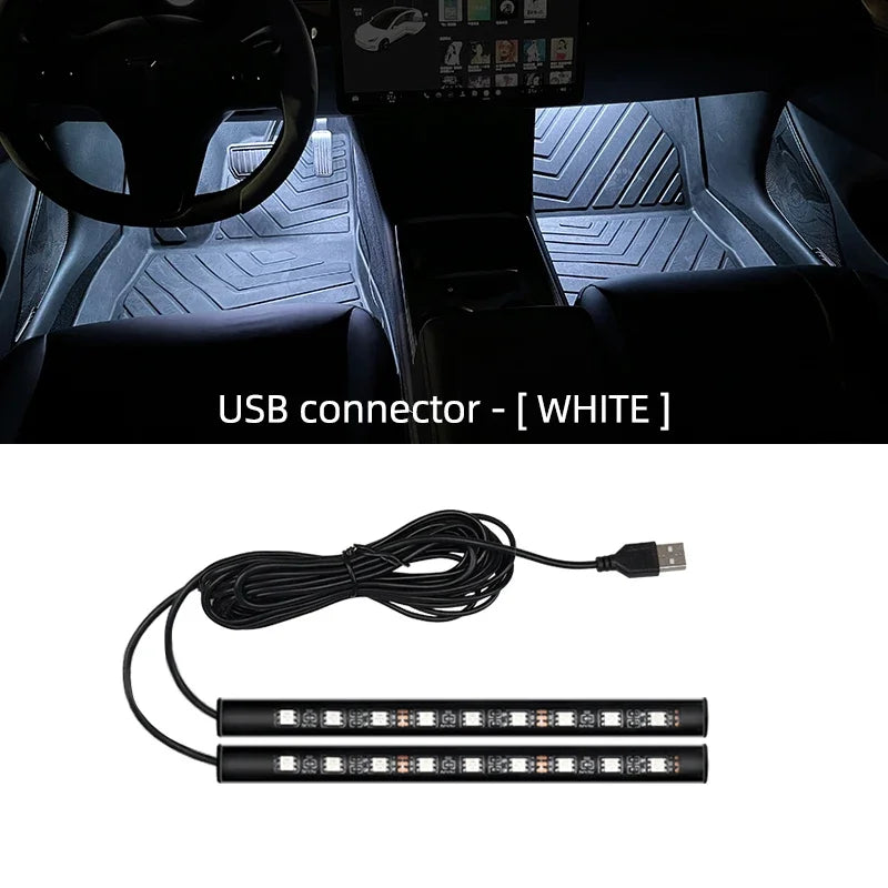 Led Car Ambient Light with USB | Universal Interior Foot Lamp Decoration