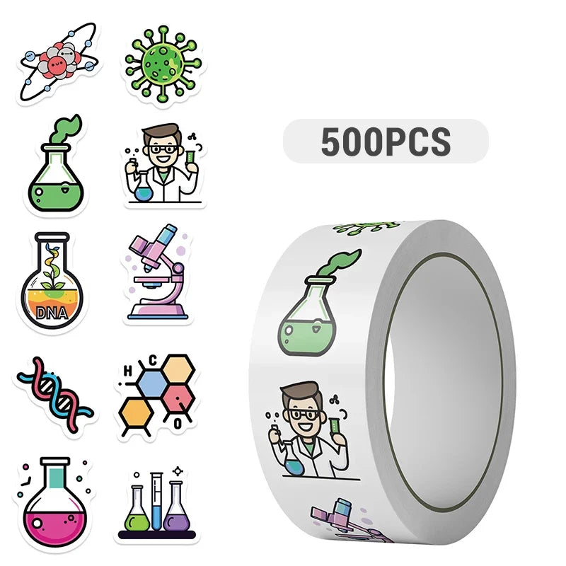 500PCS Science Lab Stickers | Waterproof Vinyl Decals for Chemistry Biology Experiments