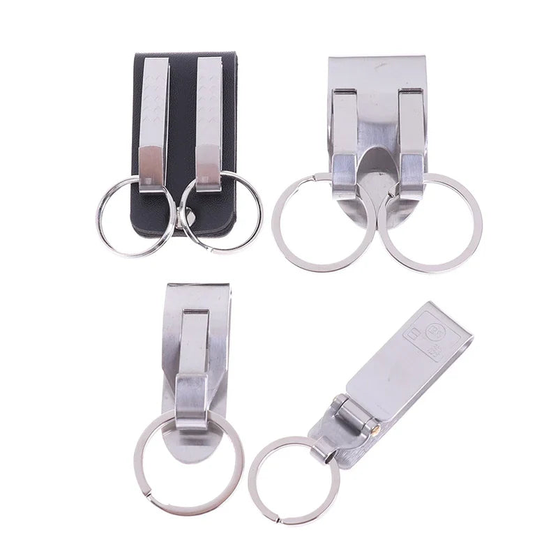 Stainless Steel Quick Release Keychain Belt Clip Key Snap Holder Ring Buckle