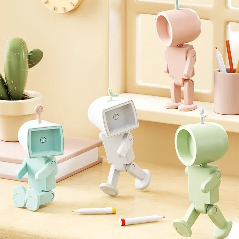 Creative Astronaut Magnetic Night Light | LED Mini Square Robot Book Lamp