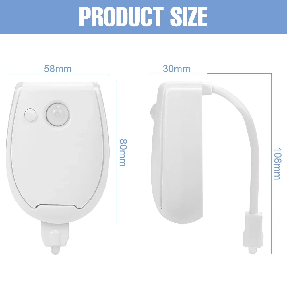 Smart Toilet Seat Night Light | PIR Motion Sensor RGB LED Lamp