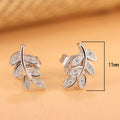 925 Sterling Silver Leaf Stud Earrings | Elegant Fine Jewelry for Women