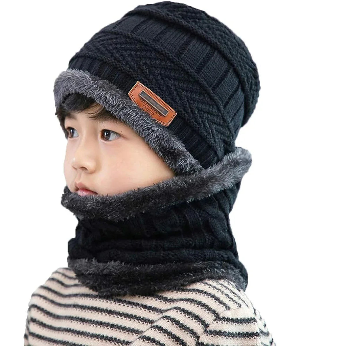 Kids Warm Knitted Hat and Scarf Set | Winter Accessories for Children