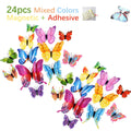 3D Butterfly Wall Stickers | 12/24pcs Magnetic Decor for Refrigerator and Walls