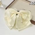 [E] Bow Hair Claw Clip Solid Color Black White Hair Shark Grab Clip Hair Style Tools Hair Accessories For Women Girl