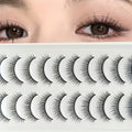 Natural Lashes 10 Pairs Extensions Strip Lashes Natural Look Slender Elongation Eyelashes 6-10mm Cat Eye False Eyelashes