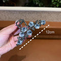 New Female Flower Hair Claw Grab Clip Retro Ponytail Braid Crab Metal Grab Clip Fashion Sweet Girl Hair Card Hair Accessories