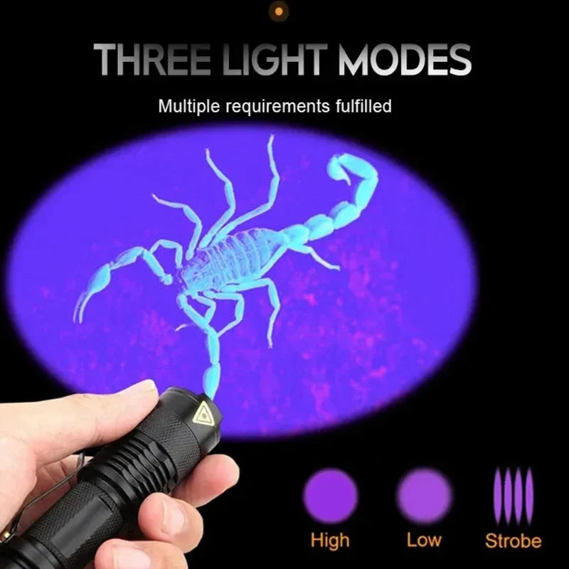 UV LED Flashlight | Ultraviolet 395nm Inspection Lamp for Pet Urine Detection