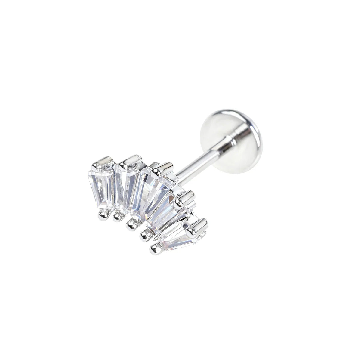 Stainless Steel Ear Studs - Micro Paved Zirconia Cartilage Earrings, Delicate Minimalist Piercing Jewelry for Women