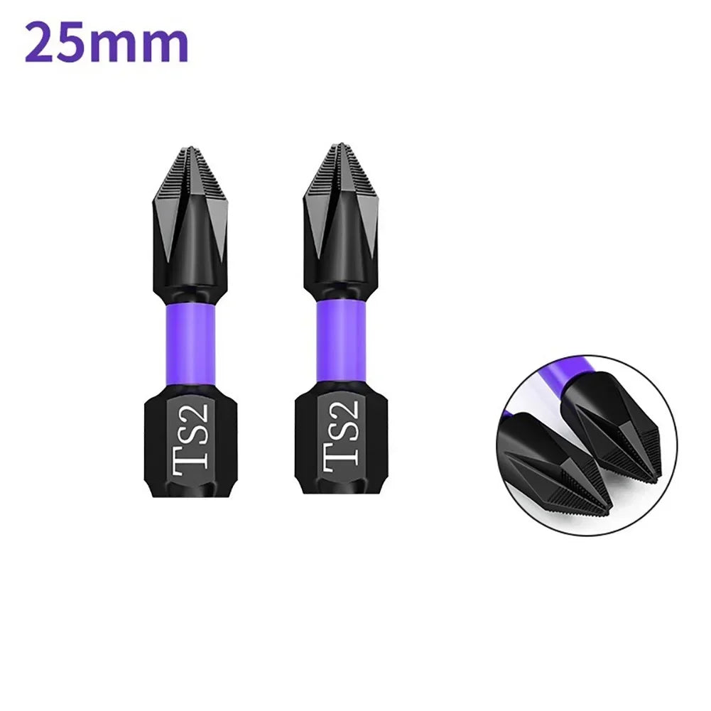 2Pcs Magnetic Batch Heads PH2 Cross Bits | Non-Slip for Screwdrivers and Hand Drills