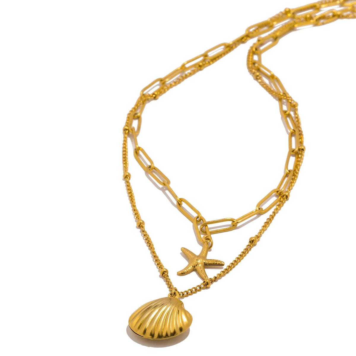 Double Layer Seashell Necklace | Summer Beach Jewelry for Women