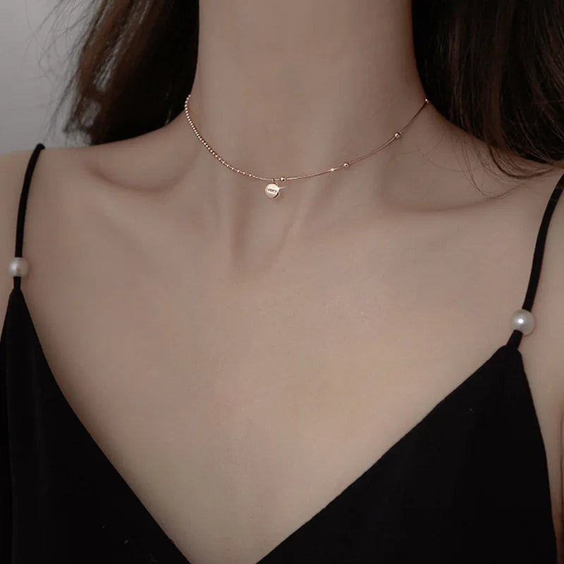 Lucky Pendant Choker Necklace in 925 Sterling Silver | Trendy Women's Jewelry