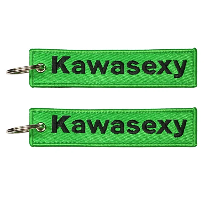 JDM Kawasexy Logo Keychain | Double-Sided Embroidery Motorcycle Key Ring