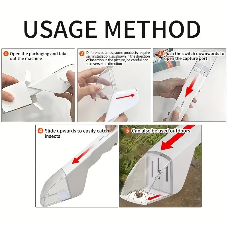 Handheld Insect Trap with Release Mechanism | Reusable Bug Catcher for Bees Spiders Crawlers Indoor Kitchen Cabinet Outdoor Garden