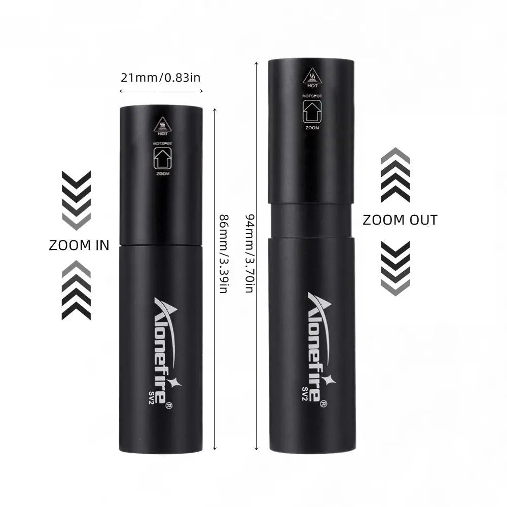 Mini Zoom Rechargeable Flashlight | Compact EDC Light for Camping and Emergencies