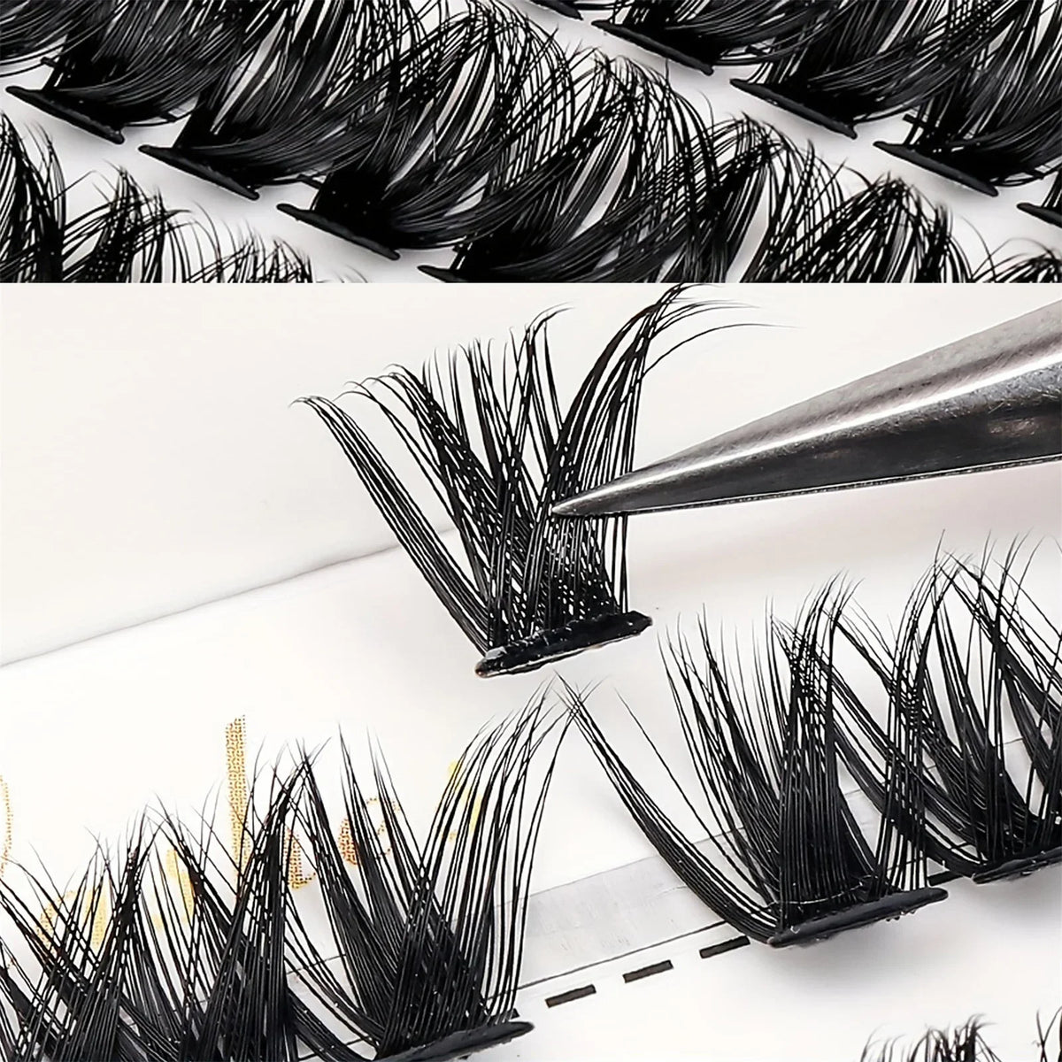 Simple Self-Graft Handmade 80D D Curl Individual Lashes 280Pcs 8-16mm Dense Clusters For Makeup Newbies & Artists
