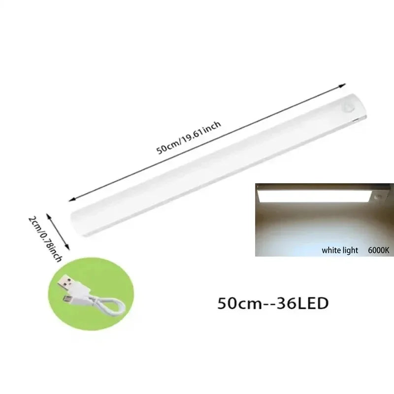 PIR Motion Sensor Rechargeable LED Night Light | Dimmable Magnetic Lamp for Closet Stairs Bar