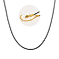 Black Waxed Cord Necklace for Women Minimalist Stainless Steel Clasp 2mm Waterproof Wax Rope Chain for Pendant 16/18/20inch