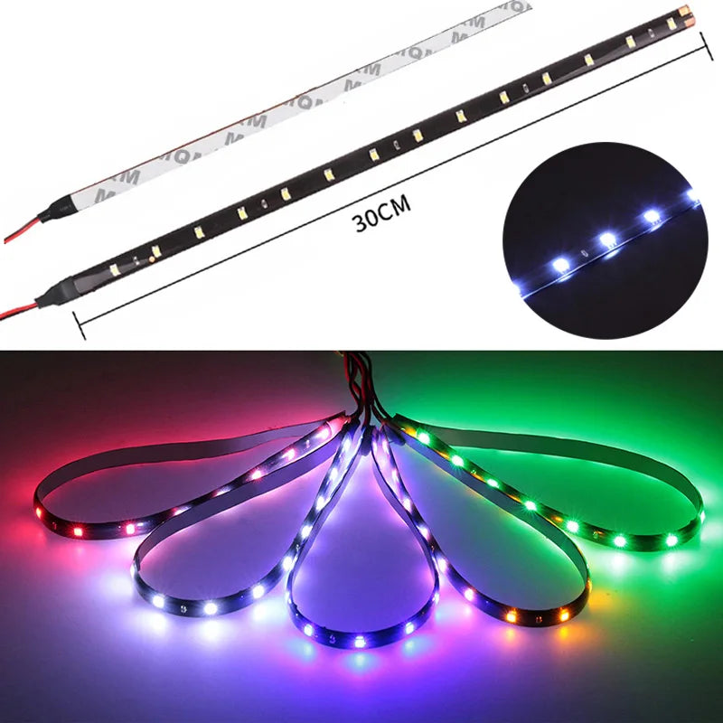 Car Led Strip Light 30cm | 12V Waterproof Interior Decoration for Car Motorcycle