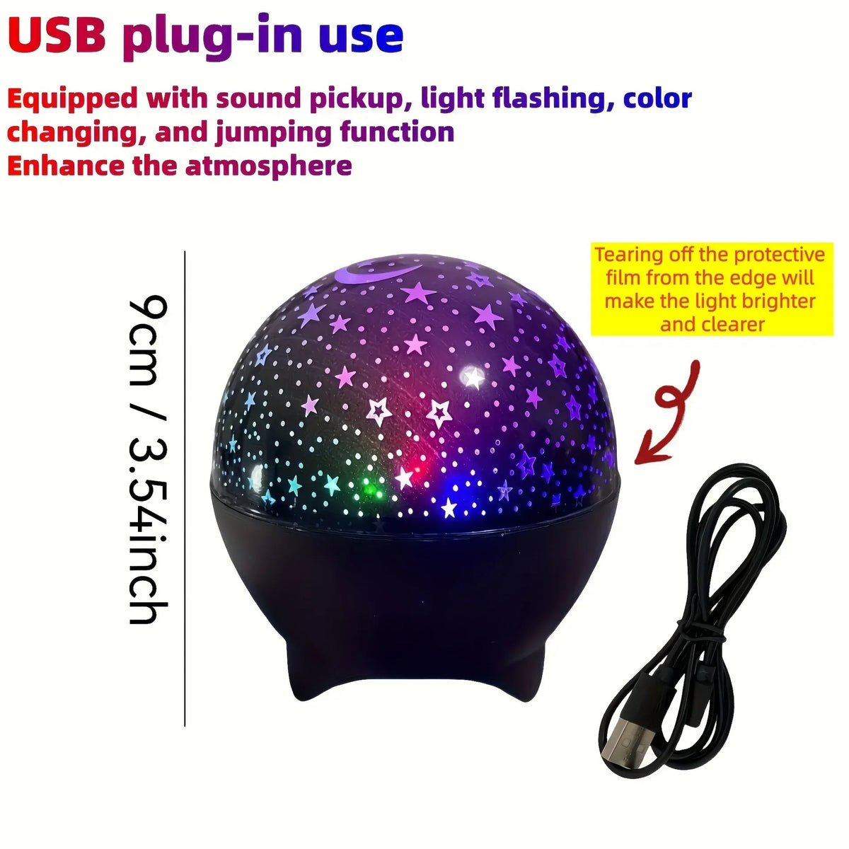 Star Projector Night Light for Kids | 360° Starry Sky Moon Atmosphere Lamp