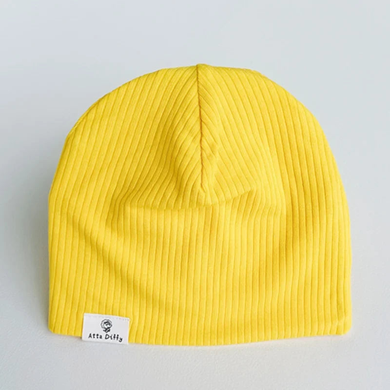 Soft Knit Baby Beanie | Breathable Cotton Candy Color Hat for Toddlers