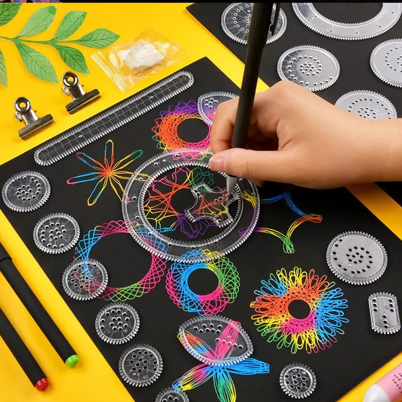 22-Piece Geometric Drawing Tool Set | Math Spirograph Ruler for Creative Art Projects
