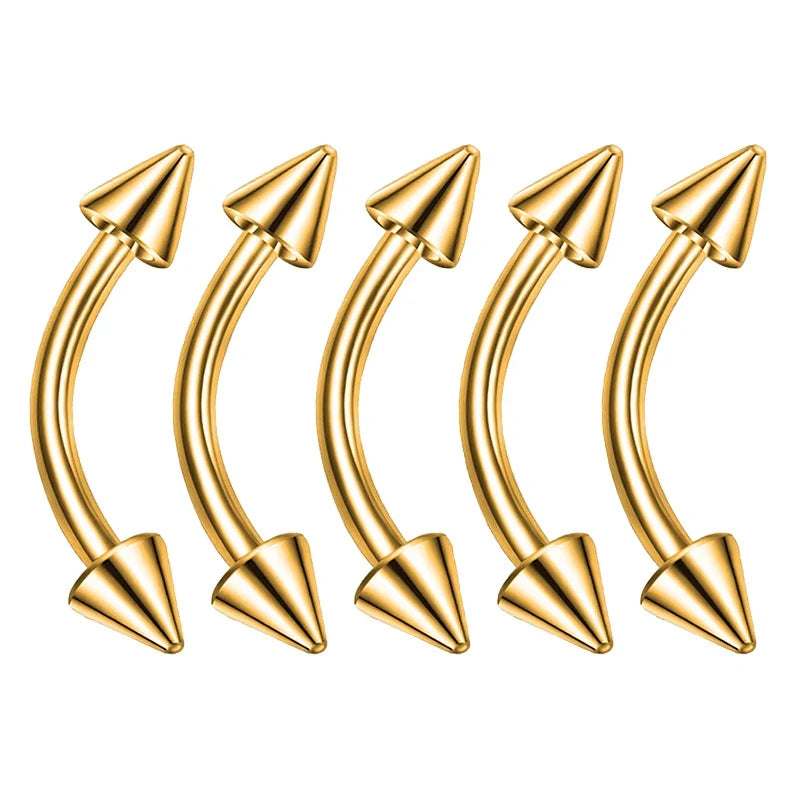 1/5Pcs Eyebrow Lip Piercing Banana Shape Lip Ring Stainless Steel Curved Barbell Stud Helix Navel Cartilage Earring Body Jewelry