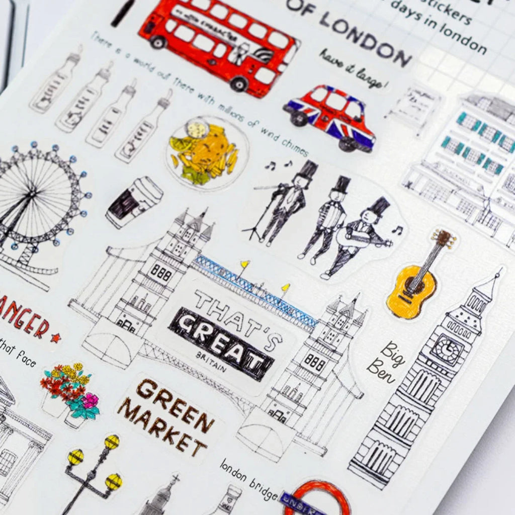 London Travel Sticker Set | PVC Scrapbook Decoration Kit
