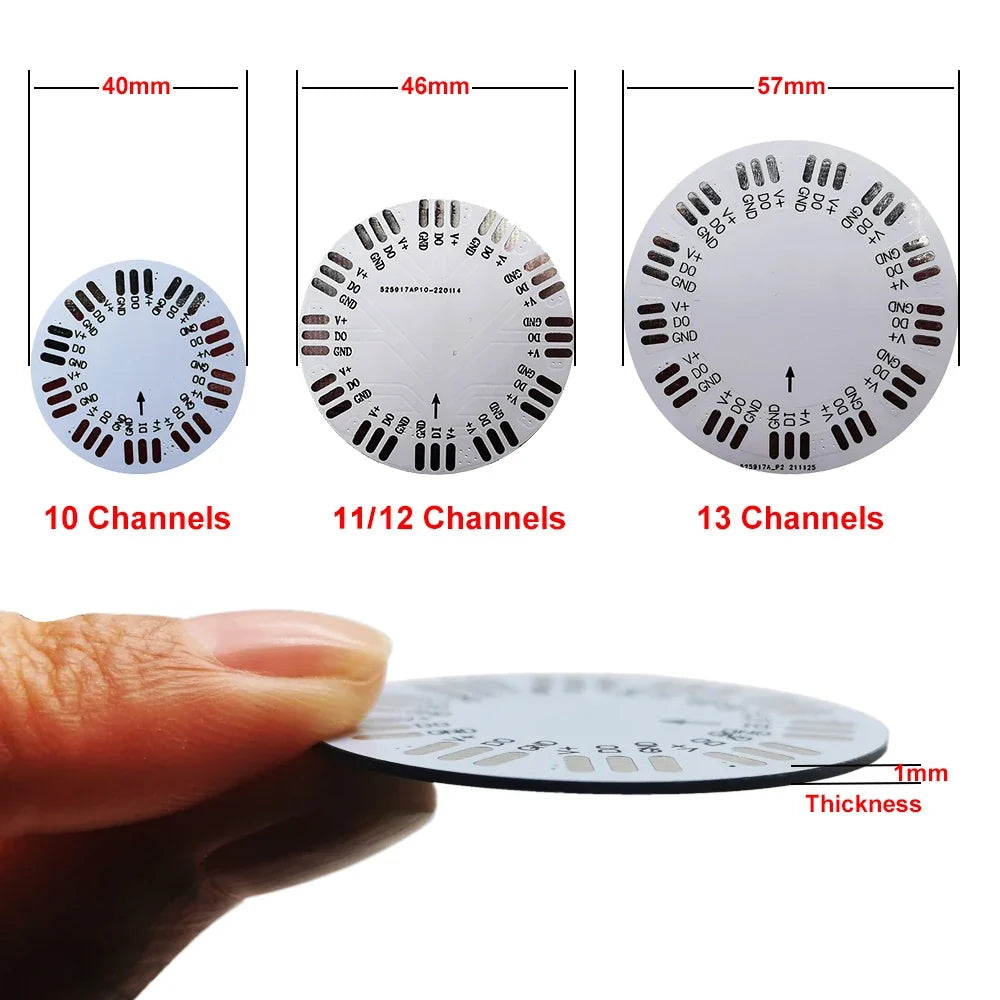 WS2812B LED Firework Light Module Panel 10/11/12/13 Channel | Individually Addressable Pixel Strip Ring