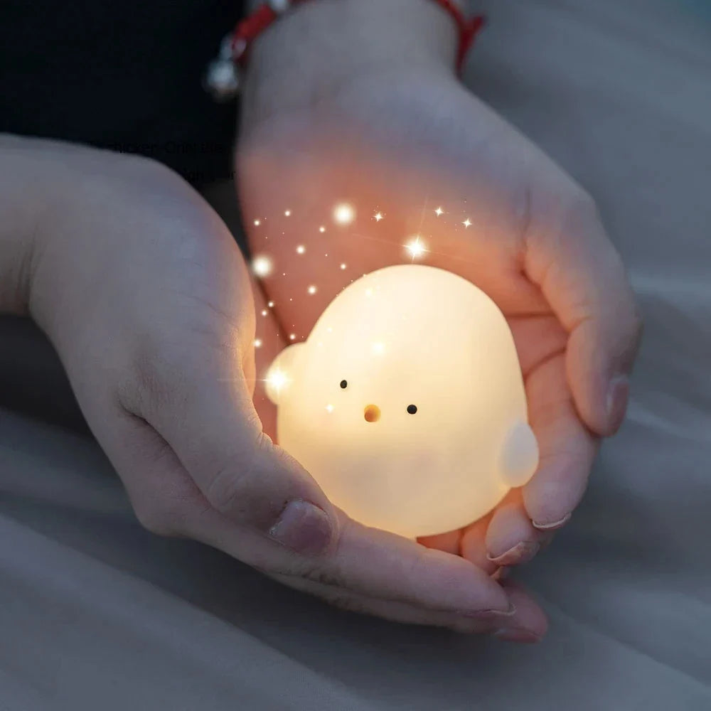 Cute Chicken Night Light | Soft Glow Bedside Lamp for Kids Room