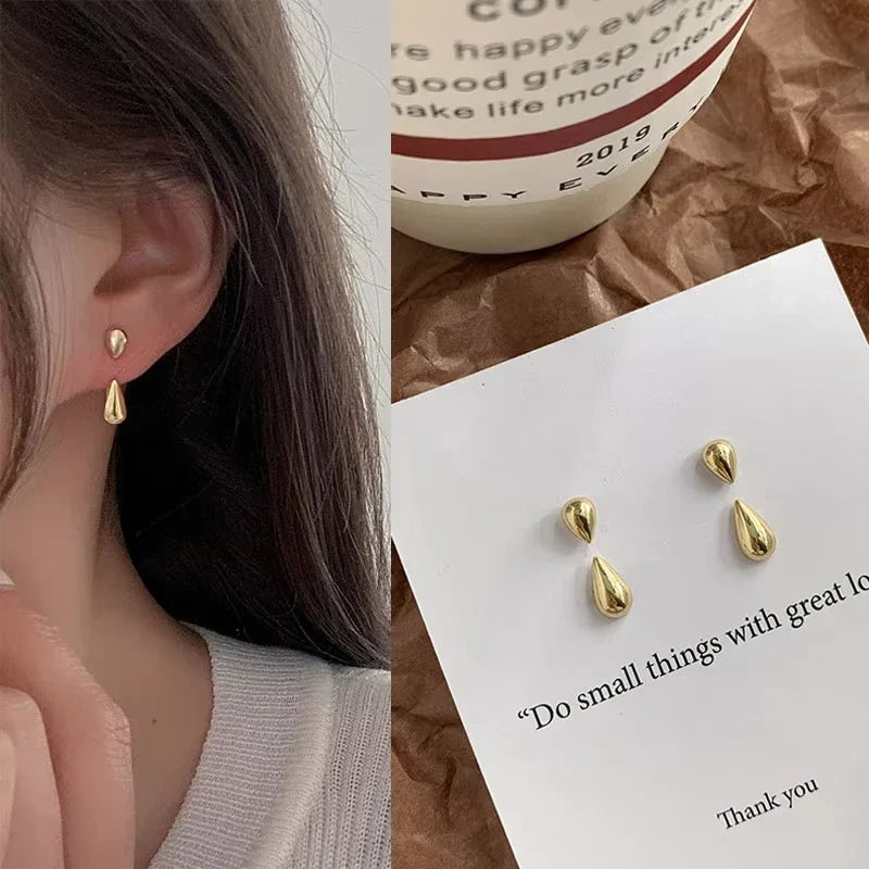 FTCY Water Drop Earrings | Irregular Geometry Claw Stud Earrings for Women